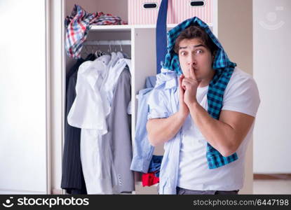 Man helpless with dirty clothing after separating from wife