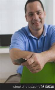 Man holding a credit card