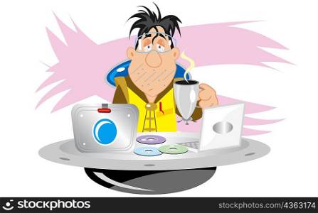 Man holding a cup of coffee