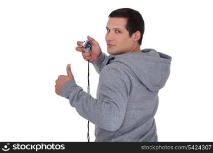 Man holding a stopwatch