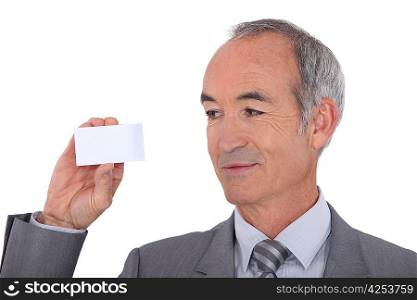 Man holding businesscard