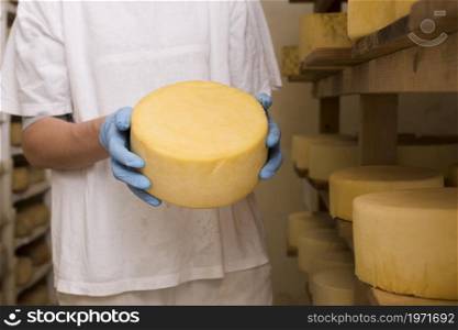 man holding cheese roll. High resolution photo. man holding cheese roll. High quality photo