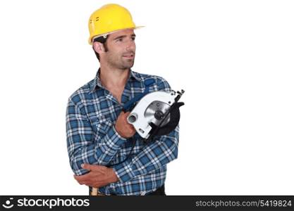 Man holding circular-saw