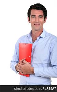 Man holding folder