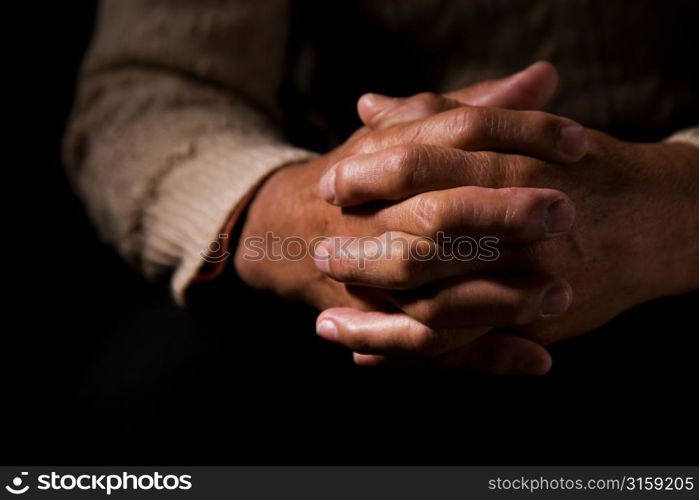 Man holding hands