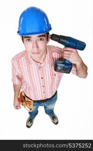 Man holding power drill