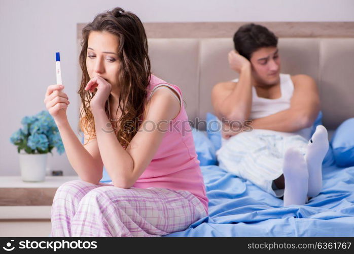 Man husband upset about pregnancy test results