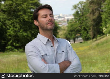 Man in a field