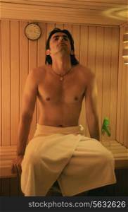 Man in a sauna