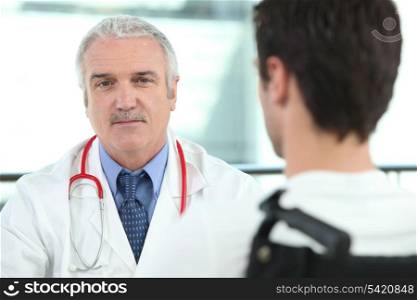 Man in appointment with doctor