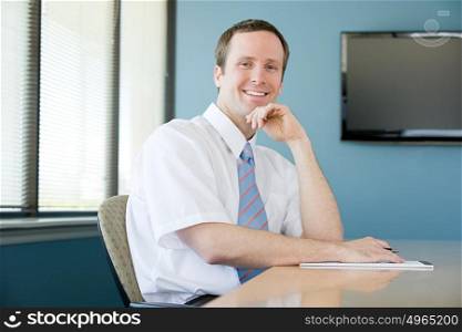 Man in conference room