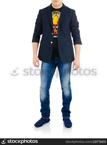 Man in fashion concept on white