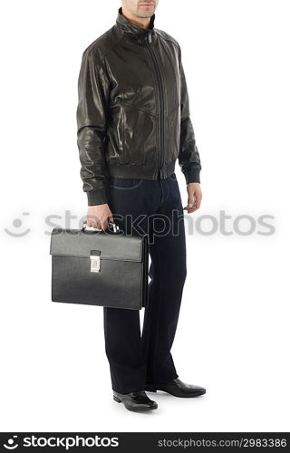 Man in fashion concept on white