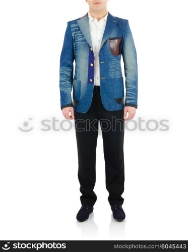 Man in fashion concept on white