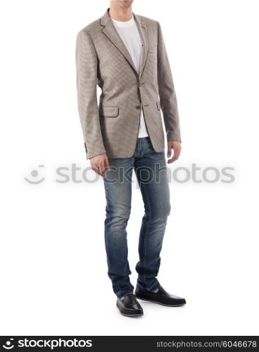Man in fashion concept on white