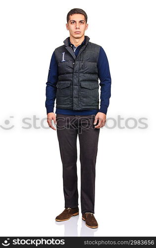 Man in fashion look isolated on white