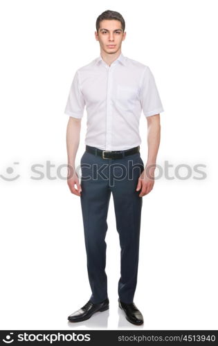 Man in fashion look isolated on white