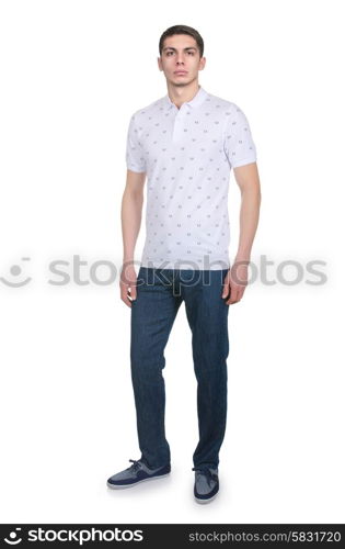 Man in fashion look isolated on white