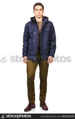 Man in fashion look isolated on white