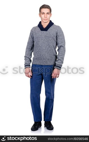 Man in fashion look isolated on white