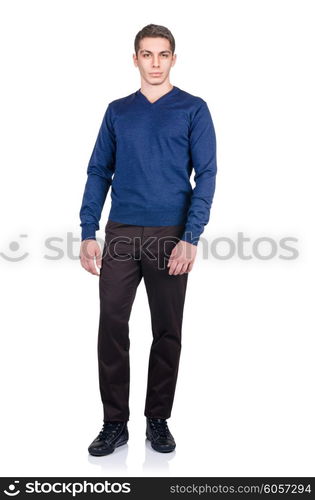 Man in fashion look isolated on white