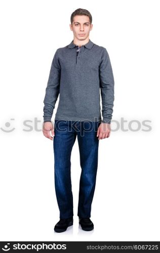 Man in fashion look isolated on white