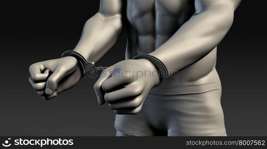 Man in Handcuffs with Close Up from Behind