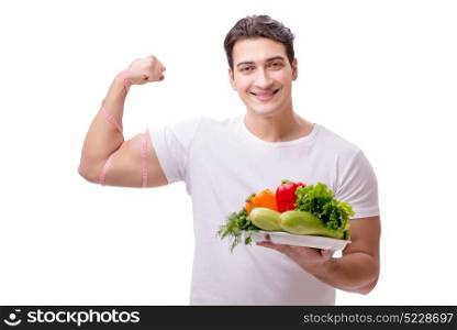Man in healthy eating concept