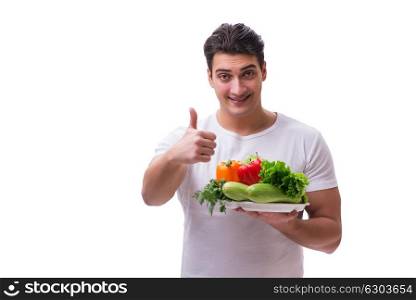 Man in healthy eating concept