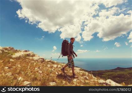 man in hike