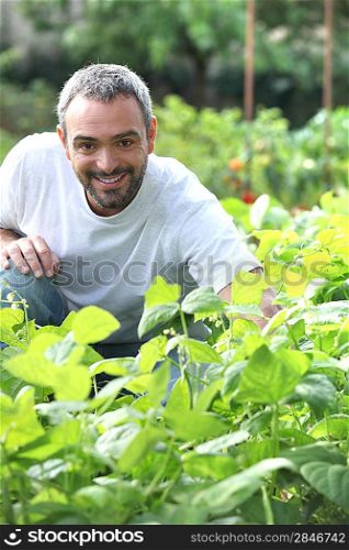 Man in his garden