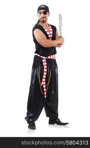 Man in pirate costume in halloween concept