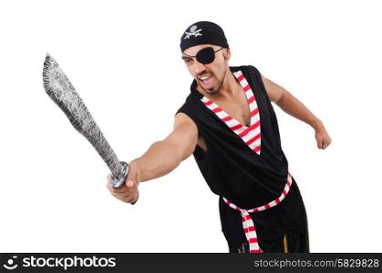Man in pirate costume in halloween concept
