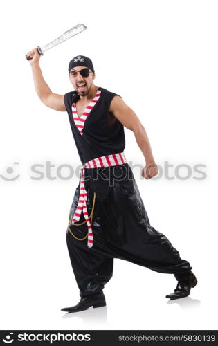 Man in pirate costume in halloween concept