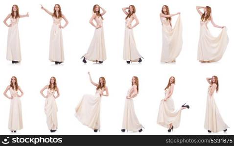 Man in white dress isolated on white