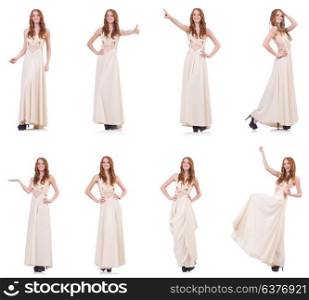 Man in white dress isolated on white