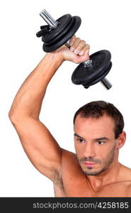 Man lifting weights