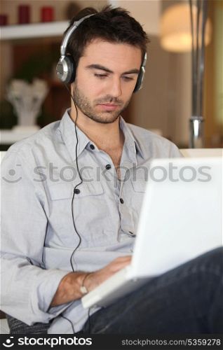 Man listening to his music