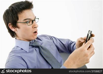 Man looking at his phone