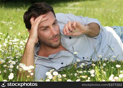Man lying in the grass