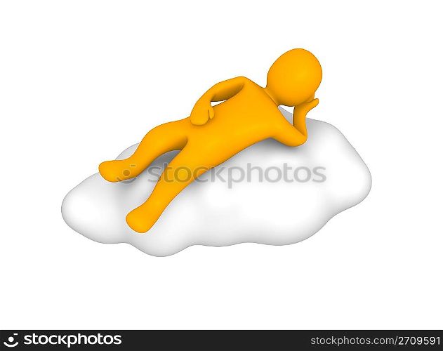 Man lying on cloud