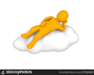 Man lying on cloud