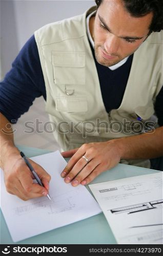 Man making a sketch