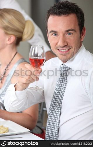 Man making a toast