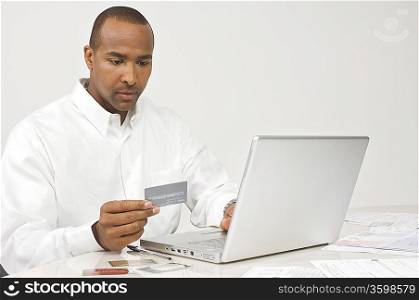 Man Making Online Transaction