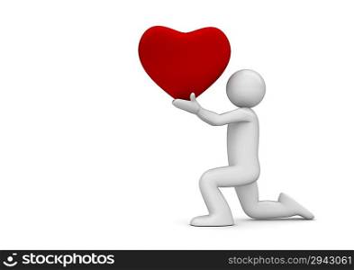 ""Man making proposition (love, valentine day series; 3d isolated characters)""