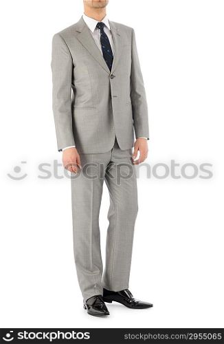 Man model with suit on white