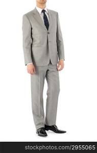 Man model with suit on white