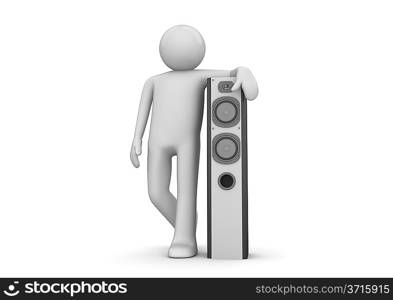 Man near speaker - Music collection