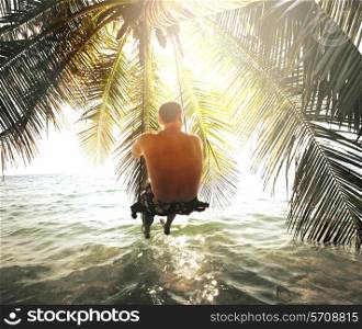 Man on beach